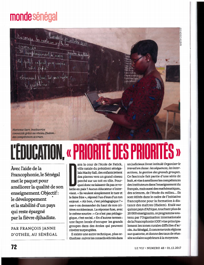 Article sur l'inauguration de l'IFEF Le Vif L'Express
